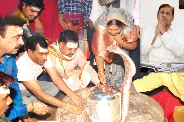 ऐतिहासिक भोरमदेव मंदिर में विशेष पूजा-अर्चना कर चढ़ाए गए 24 किलो चांदी आभूषण का शिवलिंग और जलहरी