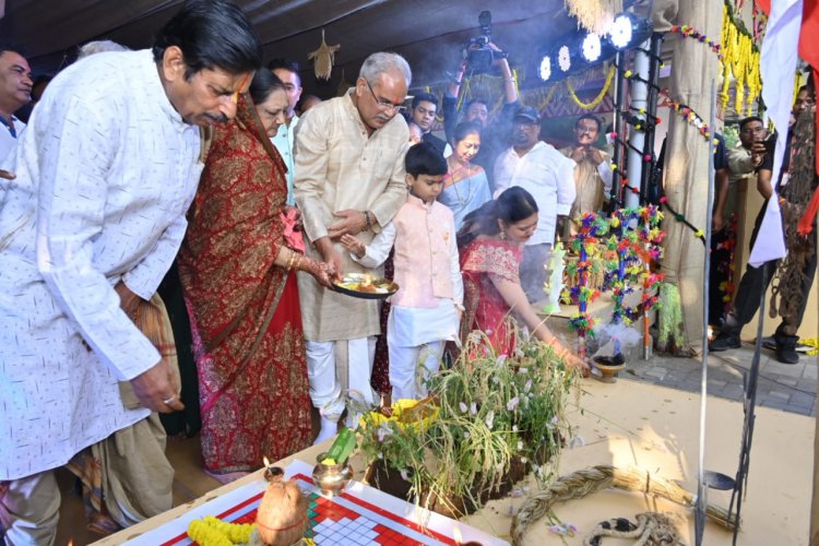मुख्यमंत्री निवास में छत्तीसगढ़ की परंपरा अनुसार देवारी तिहार और गोवर्धन पूजा का कार्यक्रम शुरू