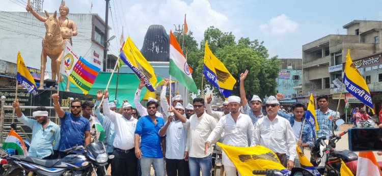 जिले के चारो विधानसभा मे आम आदमी पार्टी ने निकाला तिरंगा यात्रा- आप