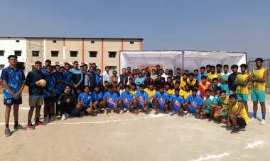 सेक्टर लेवल हैंडबॉल पुरुष स्पर्धा आयोजित दूसरे स्थान पर रही एनईएस काॅलेज की टीम